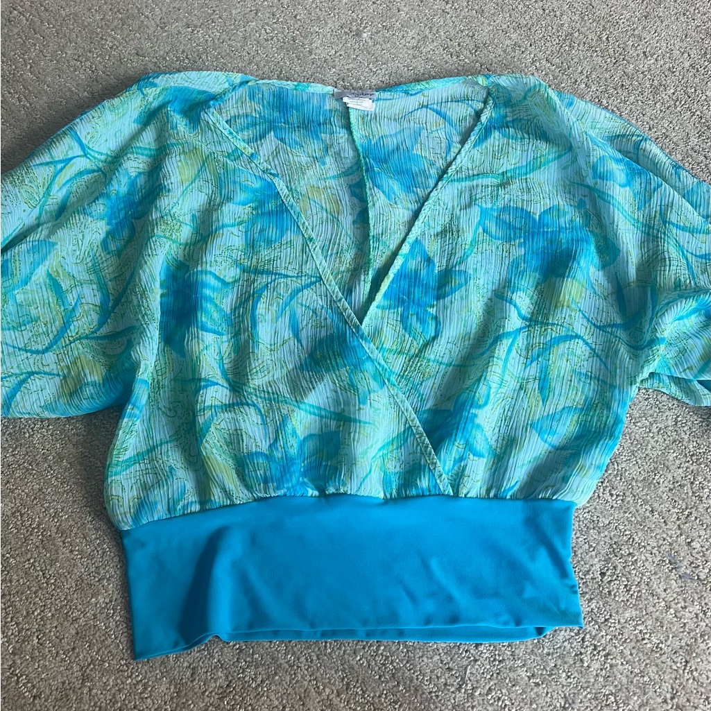 Blue Flowy Floral Top